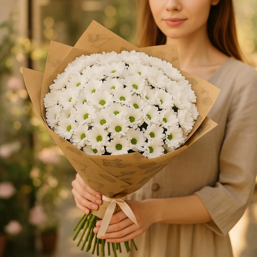 Weiß Chrysanthemen Strauß