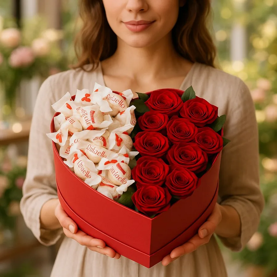 Raffaello and Red Rose Heart
